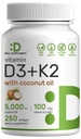 DEL供应维生素 D35,000 IU + K2 MK7 100mcg 软胶 → 2-in-1 复合物 維珍椰油 → 支持心,骨,牙齿和免疫健康 → 容易吞咽
