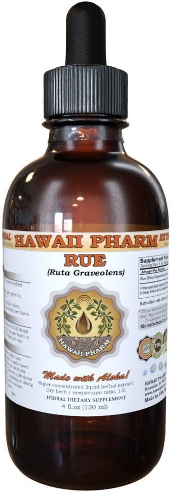 HawaiiPharm Rue (Ruta greatolens) 液体提取,丁香,草药补充剂,美国制造,2f.oz