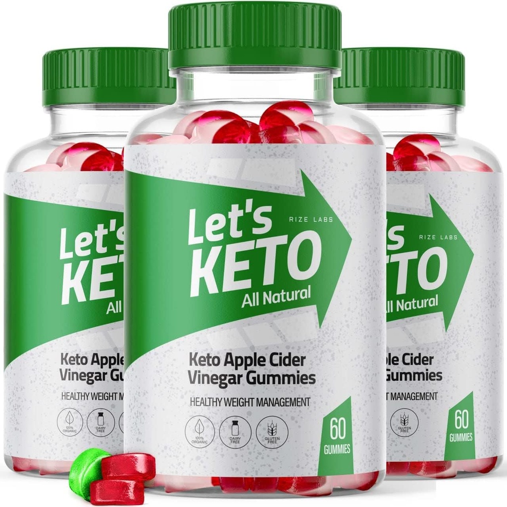 rize labs - Lets Keto Apple Cider Vinegar Gummys for Wight Management Loss - 高级公式 - 所有自然成份(180 Gummys)(3包)