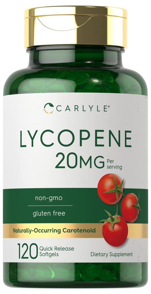 Carlyle Lycopene → 20mg → 120 Softgels → Non-GMO & Gluten 免费补编