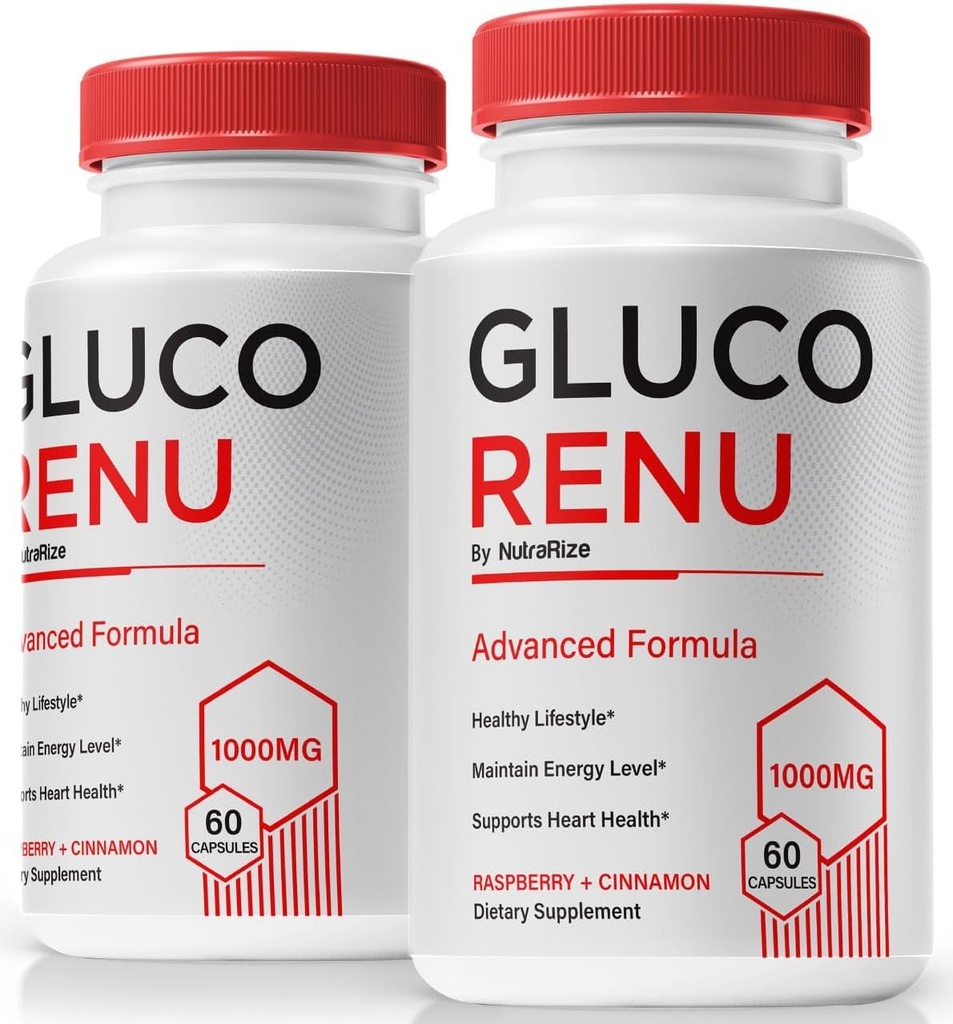 (2 Pack) Gluco Renu Capsules, 官方 Gluco Renu 药丸, 对健康水平的自然支持, 循环和平衡, Premium Formula 血船清洁剂, Gluco Reu Glyco 优化剂 (120 Capsules)