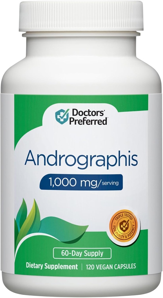 DOCTORS' Preferred Andrographis 提取 - 1 000 mg/Servicing, 120 Vegan卡普尔