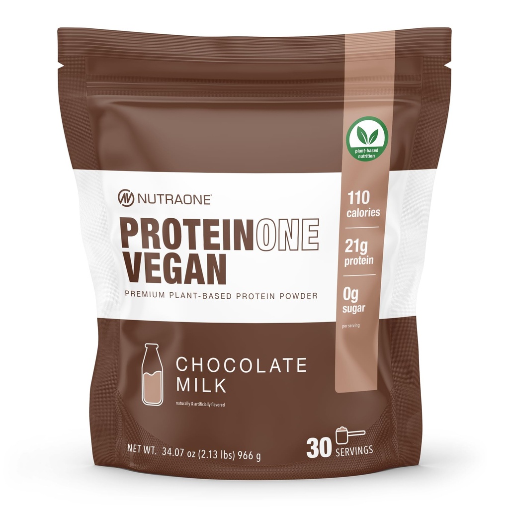 NutraOne蛋白One Vegan 植物基蛋白质蛋白质蛋白,无乳品,皮亚和水稻蛋白(焦油牛奶)