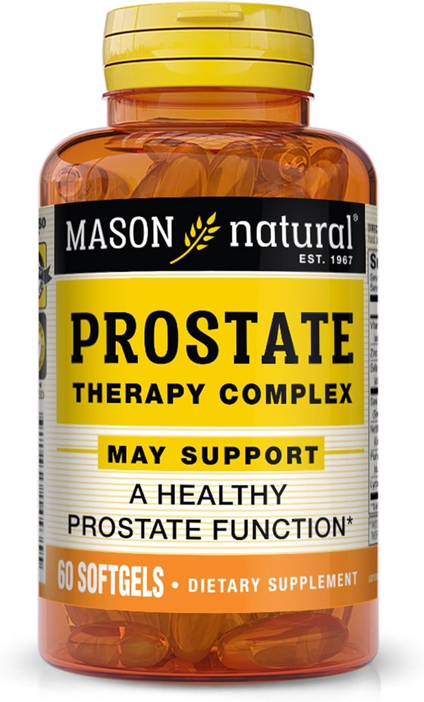 MASON NATURAL 前列腺治疗综合体,有Saw Palmetto、Nettle Root和南瓜种子油——支持健康的前列腺功能*,60个软胶