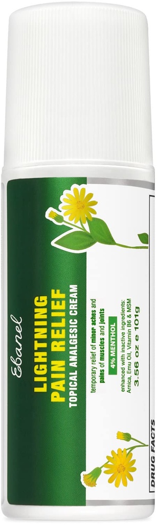 关节炎、脚痛、背痛、关节、颈痛、草条和与Menthol、Camphor、Arnica、Emu Oil、MSM、Boswellia、定向肌肉疼痛救济卷