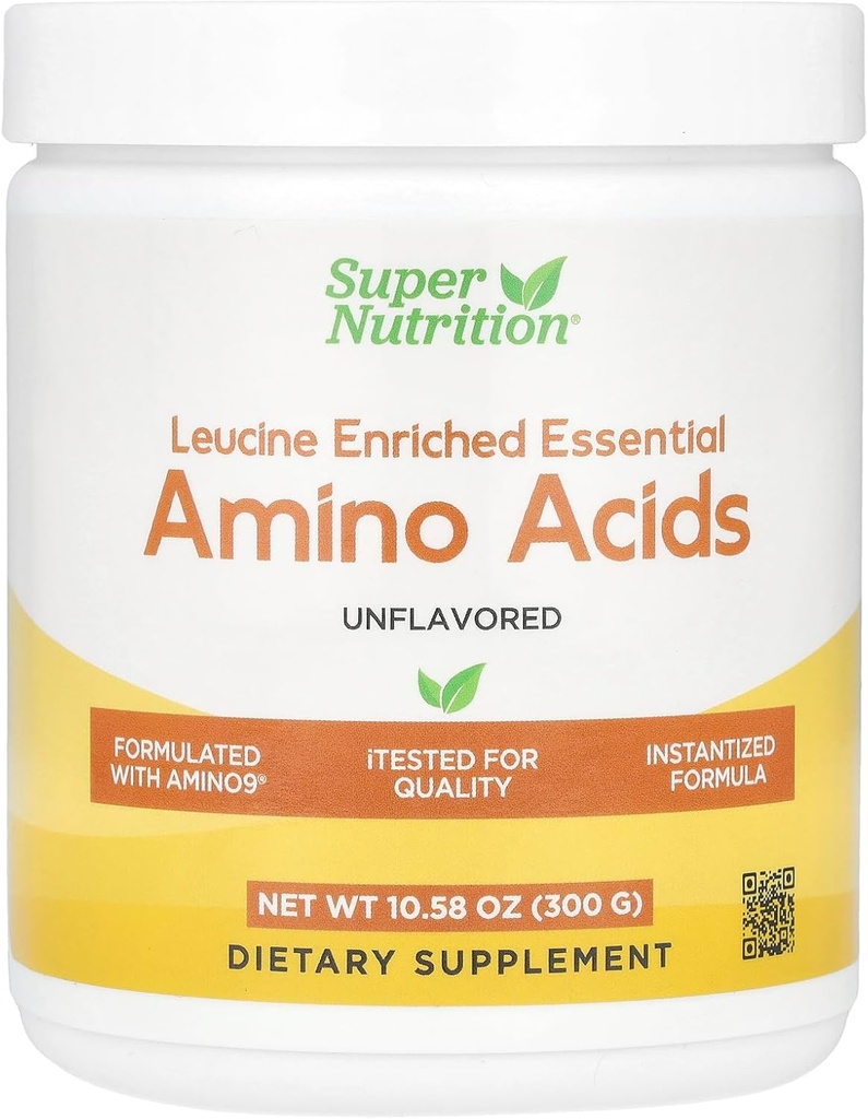 Super Nutrition Leucine用L-Leucine,L-Lysine,L-Threonine,和L-Isoleucine,Unflavorored,10.58 oz(300克)浓缩基本氨基酸