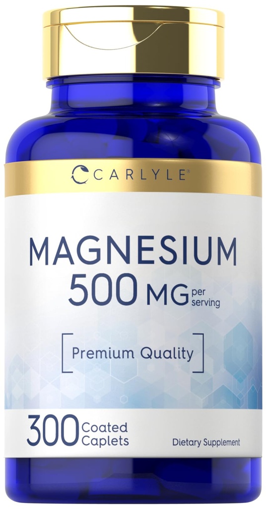 Carlyle Magnesium 500mg → 300 加合卡片 → Vegetarian, Non-GMO, 和 Gluten 免费补编