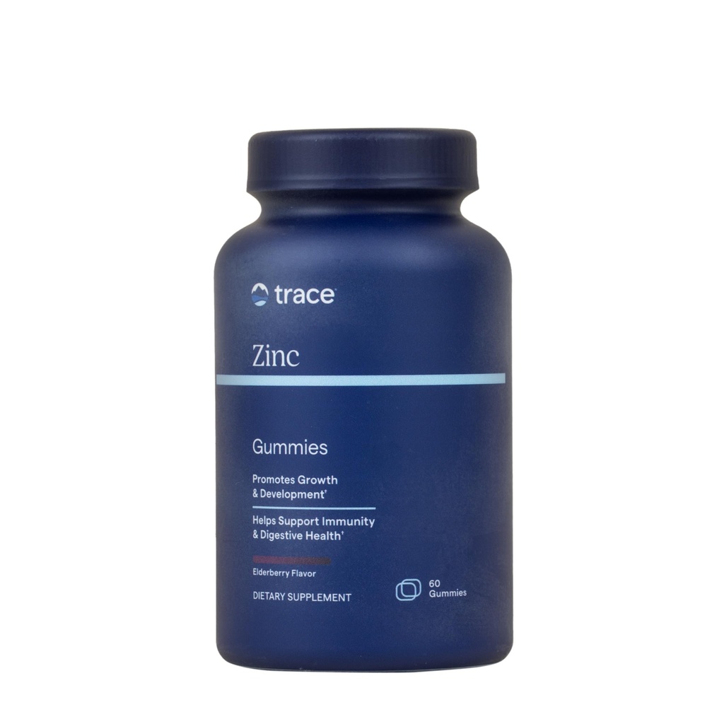 Trace Minerals Zinc - Zinc Gummy 健康发展和免疫支持补充剂 - 文摘和代谢 - 儿童Gummy - Gelatin-Free & Vegan - Elderberry Flavor - 60 Counter (30名服务人员)