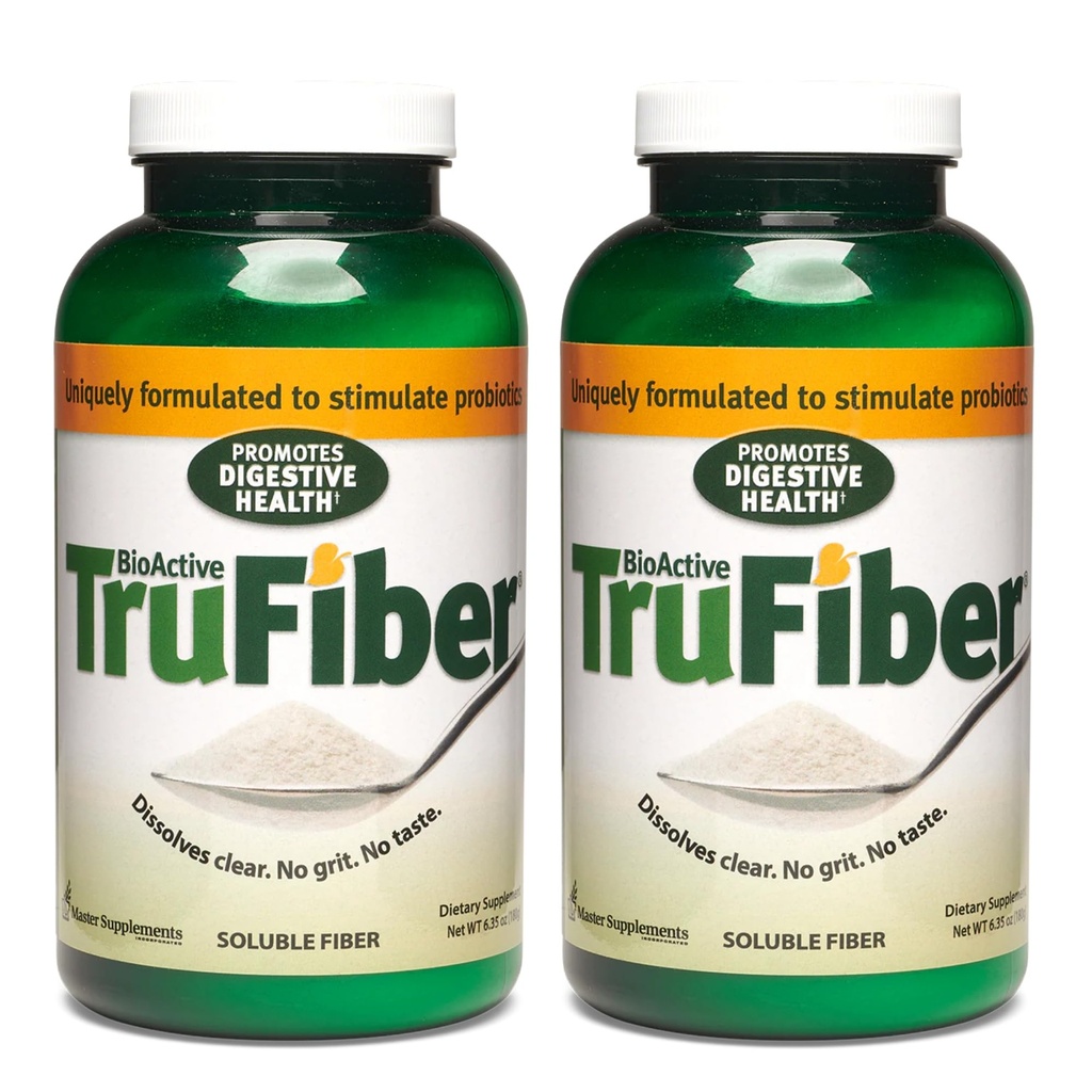 TruFiber主辅料 - 6.35 oz, 包2 - 预生纤维帮助促生增生 - 支持消化健康 - Vegan, Gluten Free - 100 总服务