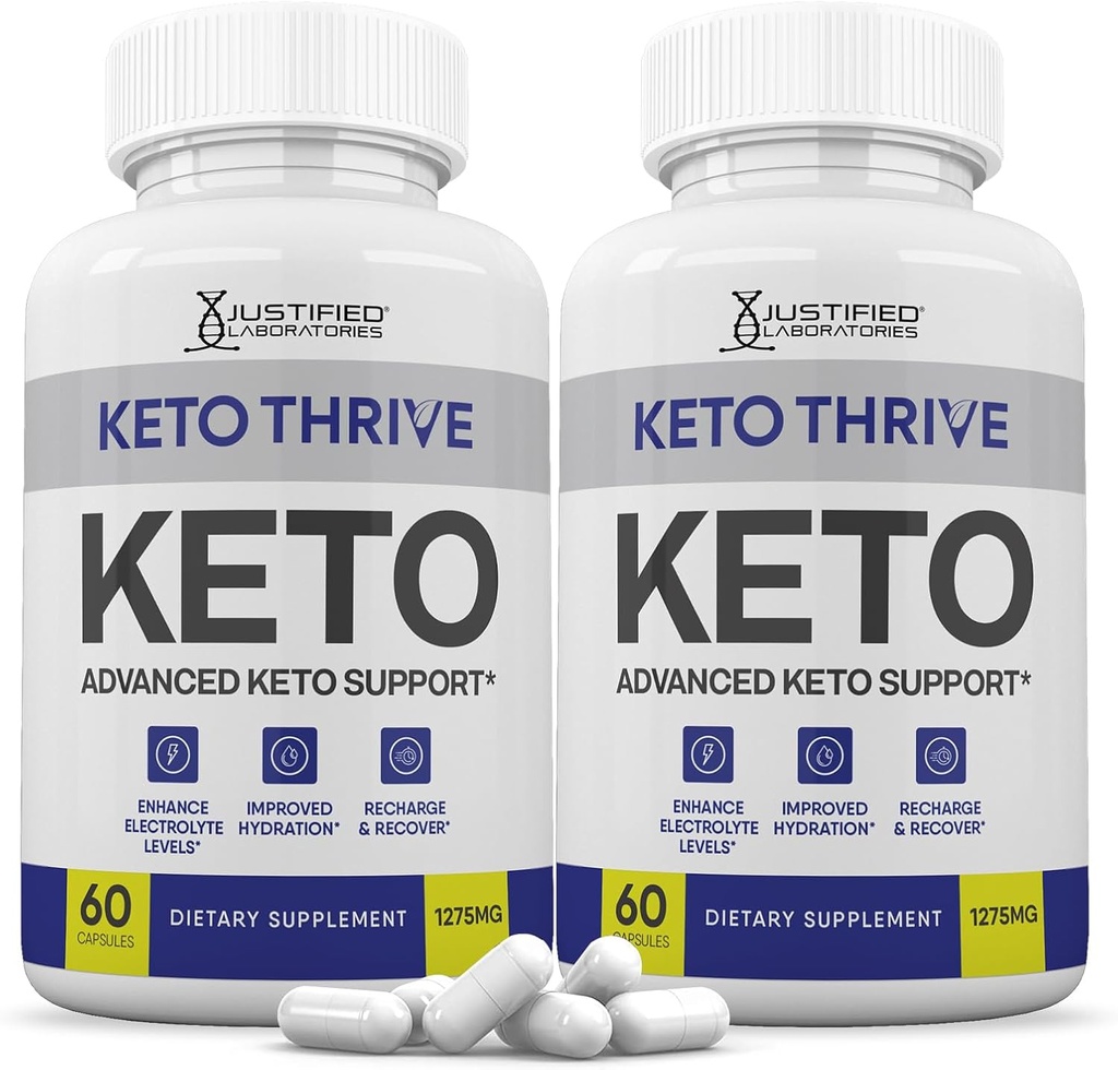 (2 Pack) Keto Thrive Keto ACV Pills 1275MG Keto 支持 Keto ACV Gummys 的 Blend Capsule 替代品,由苹果苹果苹果苹果酒 Vinegar Extra Virgin 橄榄油粉绿茶叶 120 Capsules 设计.