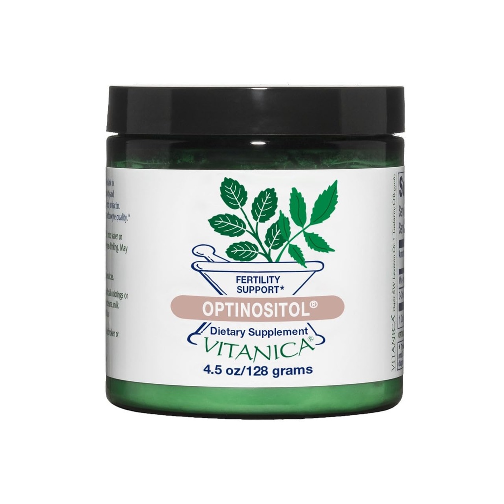 Vitanica Optinositol - 用Myo-Inositol和D-Chiro Inositol提供排卵支持 - 用4000毫克Myo-Inositol粉末和100毫克Dhiro Inositol - Pro Logo - 4.4 Oz提供妇女健康补充