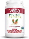 Vega蛋白与绿素,盐焦糖,Vegan蛋白粉,20g植物基蛋白,低卡布,Keto,乳制品自由,Gluten Free,非转基因生物, Pea蛋白为男女,1.7英镑(25人服务)