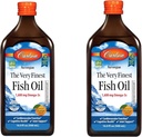 Carlson - The Very Fined Fish Oil, 1600 mg Omega-3s,液态鱼油补充剂,挪威鱼油,野生捕食,可持续来源的鱼油液体,Orange,16.91 Fl Oz(包2)