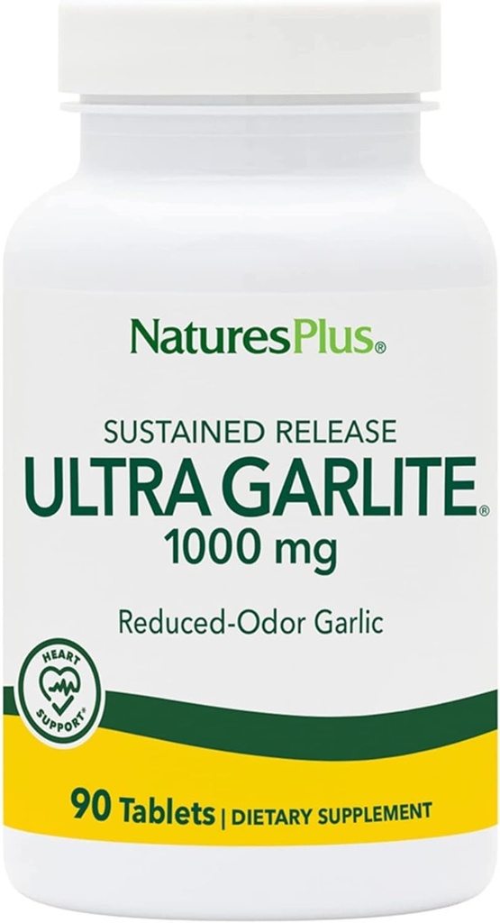 Natures Plus Ultra Garlite 1000毫克 - 90毫克 - 减量-Odor Garlic 营养支持自由-狂犬病防护与免疫健康 - 持续释放 - 90 服务