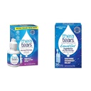 TheraTears 干眼治疗 润滑眼滴换干眼, 1 fl oz 瓶双包, 2 x 30mL 瓶) & Liquid Gel 夜间润滑眼滴换干眼, 单用途 Vials, 30 Counter