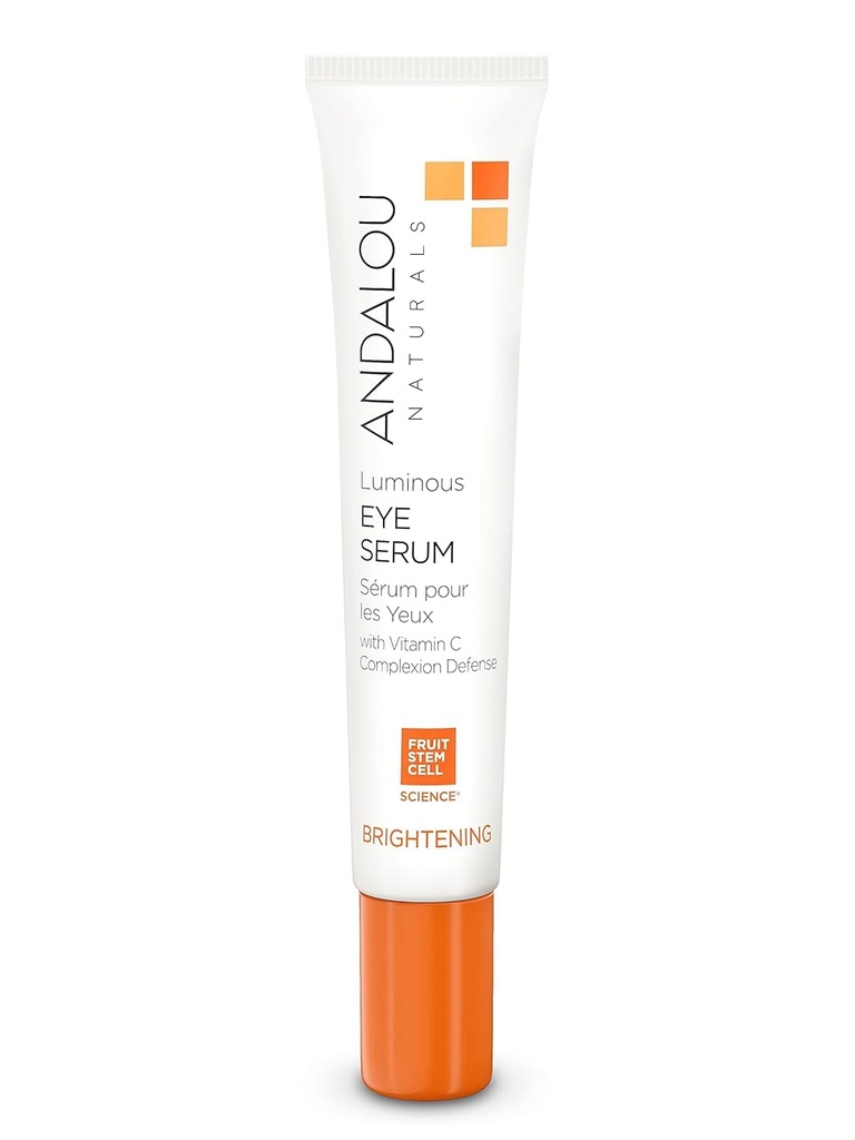 Andalou Naturals Luminous Eye Serum, 透光眼凝胶用于暗圆和羽毛, 维生素C, Cafeine & Goji Glycopeptides 用于复发, 刷新, 更紧的外观, 0.6 Ounce