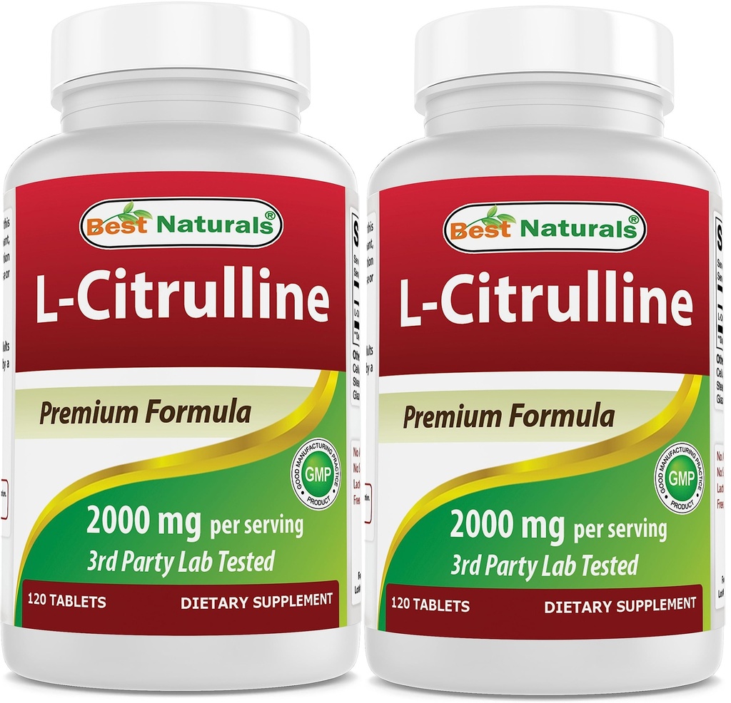 Best Naturals L-Citrulline 2000mg/ serving - 非GMO - Gluten Free - 120块平板电脑(120块2)
