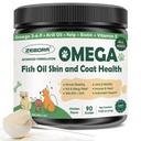 ZEBORA Omega 3 Fish Oil for Dogs, Wild Caught Dog Fish Oil, EPA & DHA, Krill Oil, Kelp, Skin and Coat Supplement, Anti Ich & Sheding, 支持干皮, 联合健康, 狗过敏救济