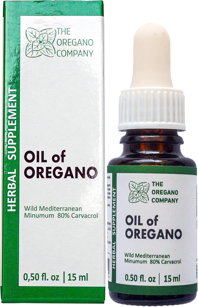 OREGANO COMPANY - Oregano Oil 0.50 fl. oz 15 ml 液态,滴液,Vegan,Vegetarian,Aceite De Oregano,食用食品级补充品,高天然卡瓦罗尔罐头,Wild Oregano Oil Extract Tincure