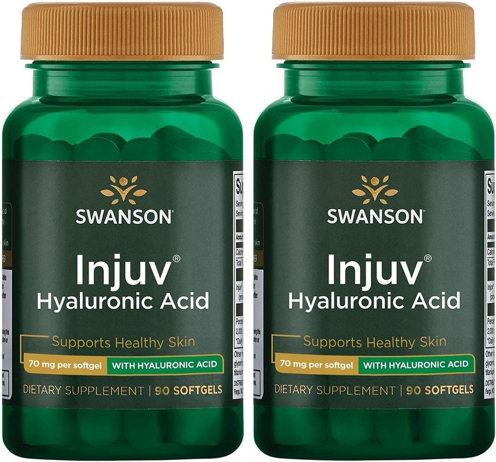 Swanson Injuv - 支持天然皮肤黏液保留 - (90软胶,每件140毫克) 2 Pack