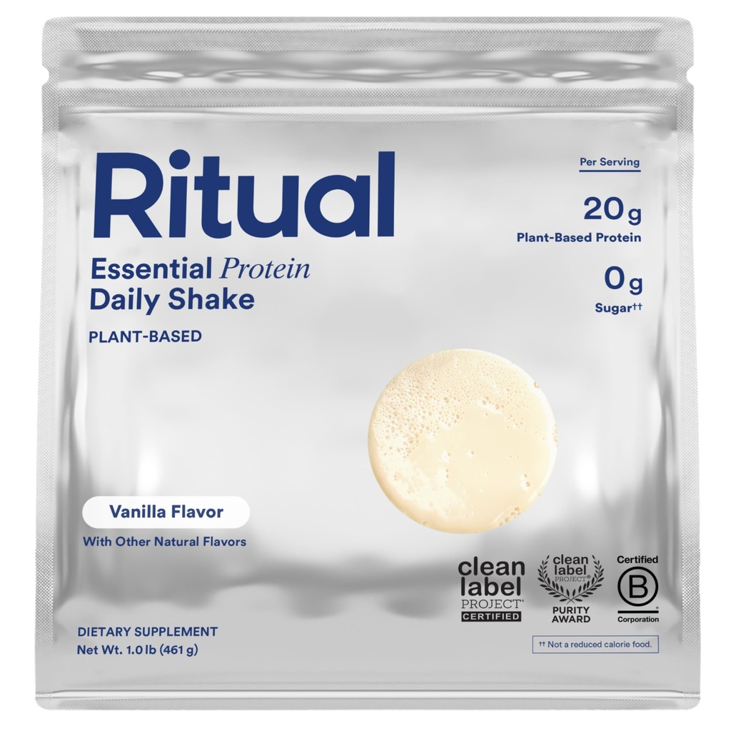 配有BCAA的Ritual Vegan蛋白质粉:20g 来自美国再生农场的有机 Pea 栽培蛋白质,完全氨基酸简介,Gluten Free, Sugar Free, 奶制品 Free, Vanilla, 1 Lbs