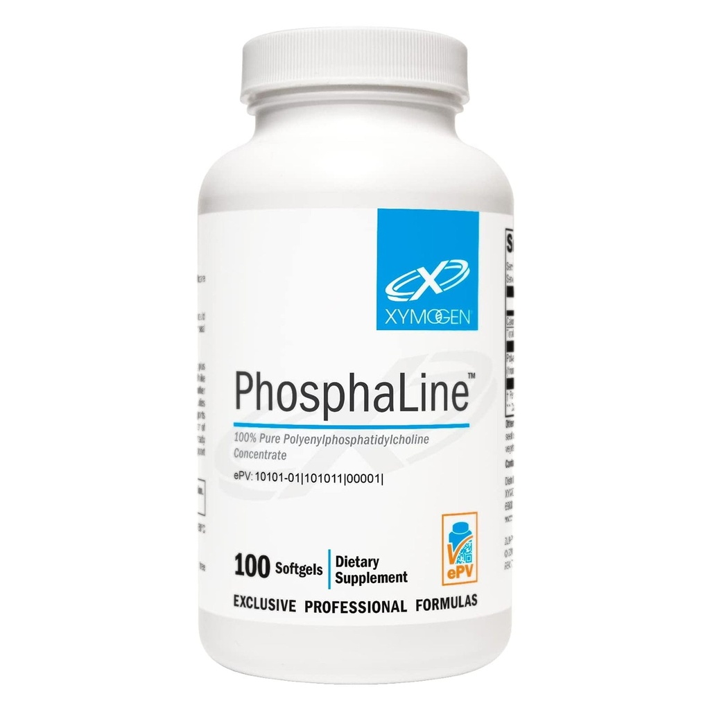 XYMOGEN PhosphaLine - Polyenylphosphatidylcholine Phosphatidyl Choline - 支持肝脏健康,细胞膜流体,心血管健康(100软胶)