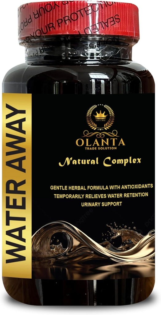 Water Away Pills - Diuretic Pills for Water Retention, Premium Fast Acting Bloating Relief, Reduce Excess Water Weight Pills - 1 Bottle 60 Capsules