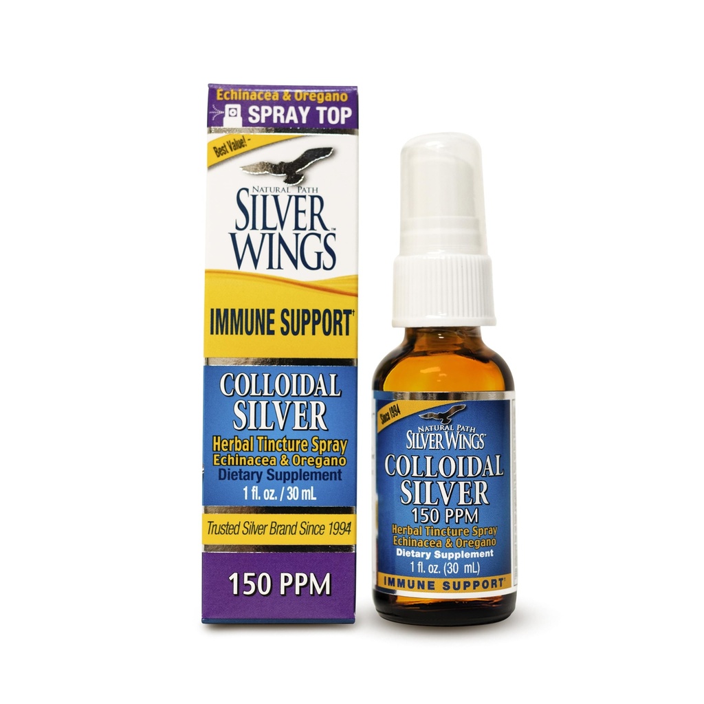 天然路径银翼 150ppm(750mcg) w/Echinacea & Oregano Immune支持补充 - 1 fl. oz Spray