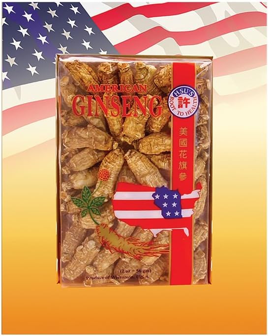 HSU的Ginseng SKU 115-2 → 短小的2 → 来自威斯康辛州马拉松县的培养出来的美国Ginseng → → | 2oz box, 西洋参, B019PK53SE