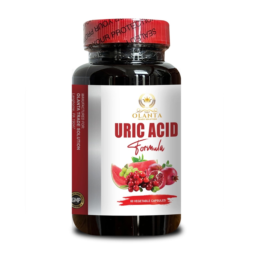 URIC酸 - Uric Acid & Joint Support Capsules,草药尿酸补充,Uric Acid支持,自然补救,Gluten Free - 1瓶 60 Capsules