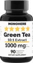 MONOHERB 绿色茶叶提取器 1000毫克 - 90 个蔬菜卡普尔