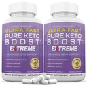 (2 Pack) 超快纯 Keto boost Extreme Keto Pills 1675MG 新改进配方 包含苹果苹果苹果醋 外生橄榄油 绿茶叶 120 Capsules