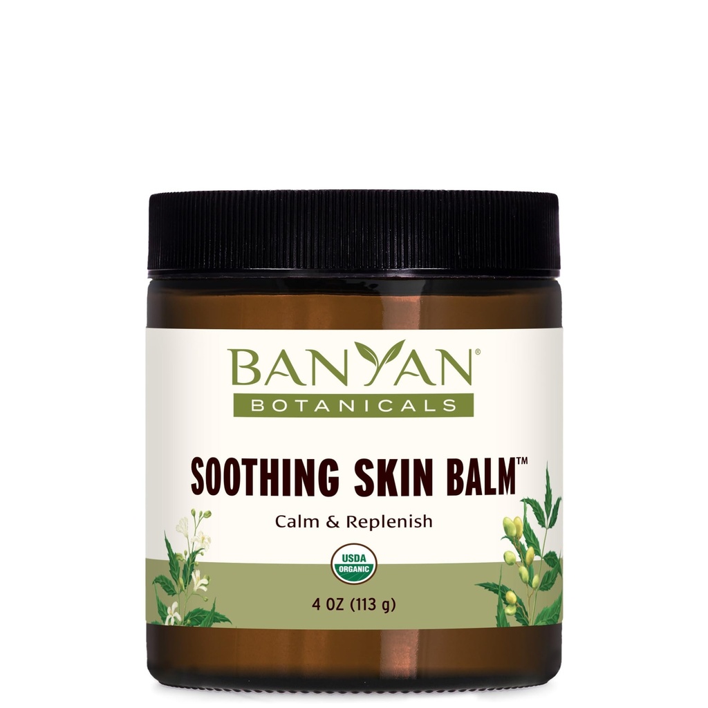 Banyan Botanics Soothing Skin Balm — 有机草皮护理与Neem Leaf和Vetiver — 冷却和Soothing Balm 促进自然皮肤健康 — 4 oz — 非 GMO 可持续来源石油