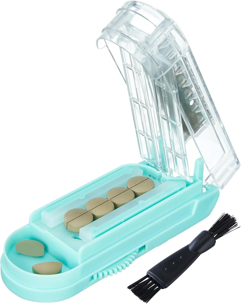 Pill Cutter for Multiple Pills at a time, Pill Cutter 分解器用于小药和小药, Pill Cutter 用于小药或大药, Pill Cutter 用于隐藏的尖锐无色钢刀(蓝+清)