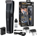 Vacutrim Cordless Mens Beard Trimmer,可充电的电动剃刀,配有20个Trim设置校准拨号以及用于Mustache, Sideburns的内置真空. 面部毛发,黑色,7.5,电视上看到的