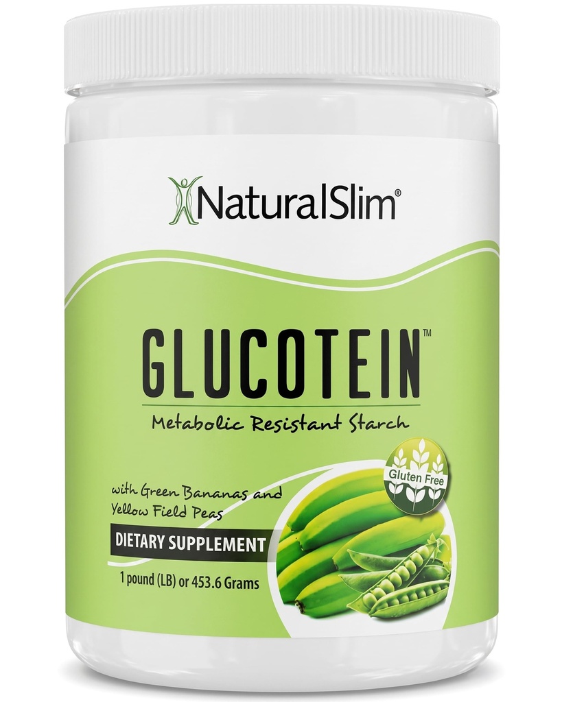 NaturalSlim Prebiot Resistant Starch 配有绿色香蕉面粉有机体和Pea Starch Blend Glucotein 粉末 - 非GMO & Gluten 免费 - 16种服务