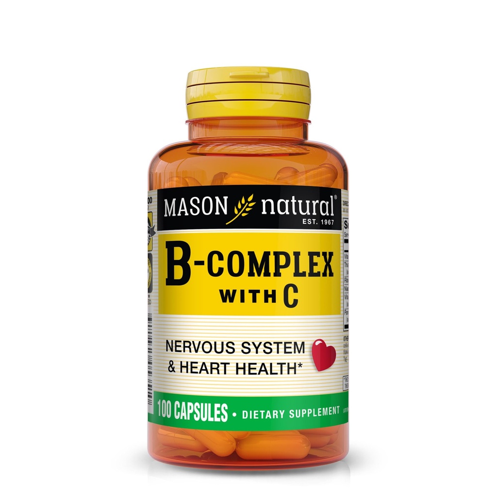 MASON NATURAL B-与维生素C的复合 – 神经系统与心脏健康支持 – 100 Capsules