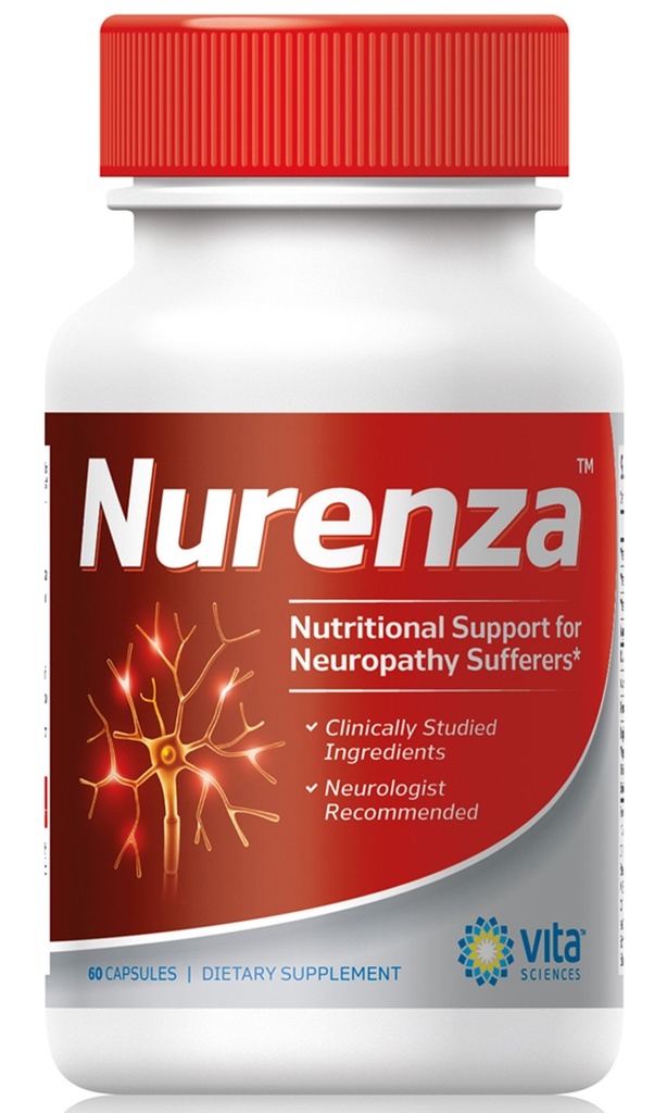 维他命科学 Nurenza 神经病救治补充40x 强力天然R-ALA 神经健康,快速修复w/维生素,抗氧化剂振兴脚,手,腿,脚趾60Ct.