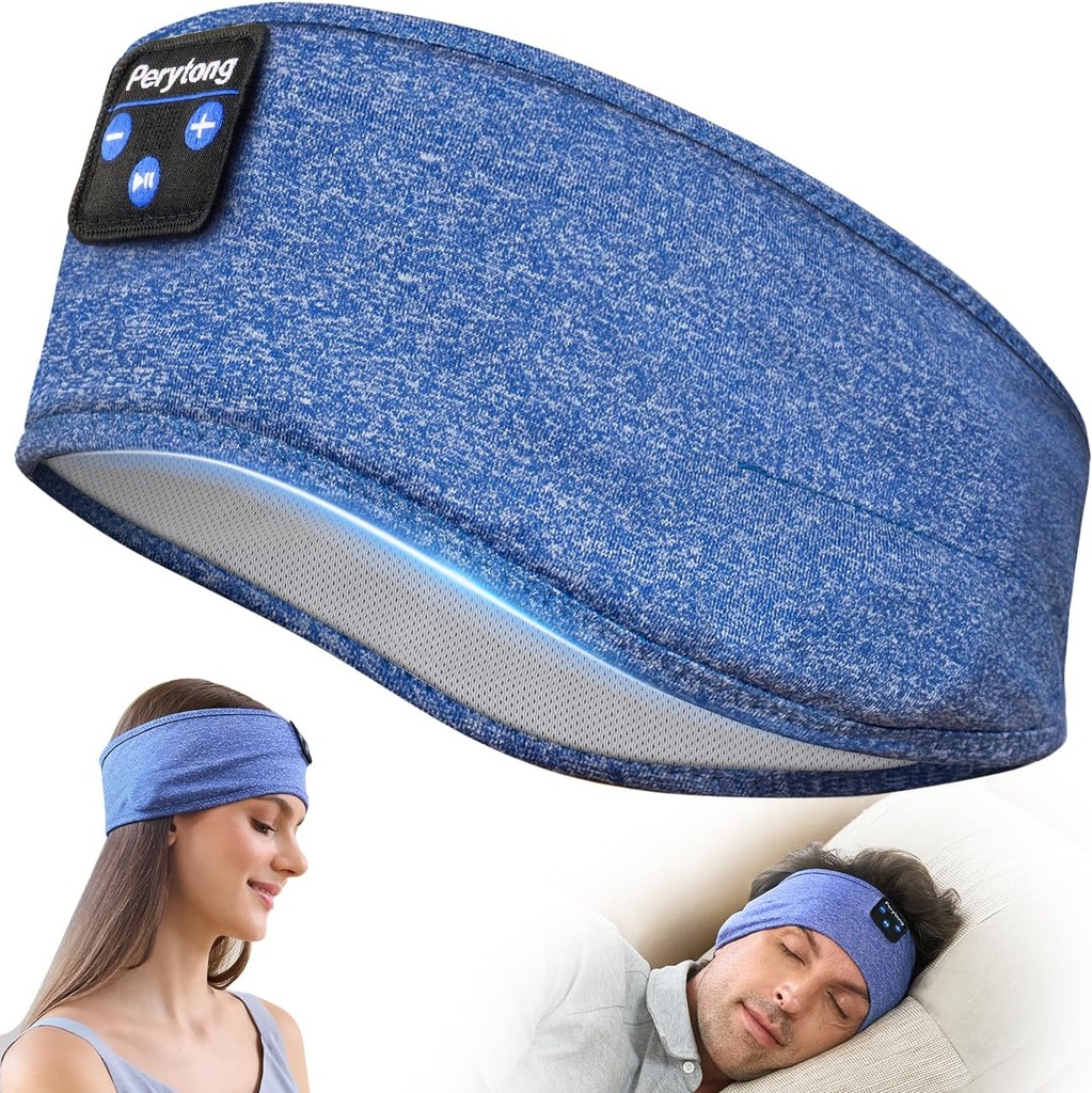 Perytong蓝牙头带耳机,Sleep Highphones 为侧卧者准备的蓝牙 - 配有瘦扬声器的Sleeping Headband Microphone 手无寸铁的女性男性礼物创意