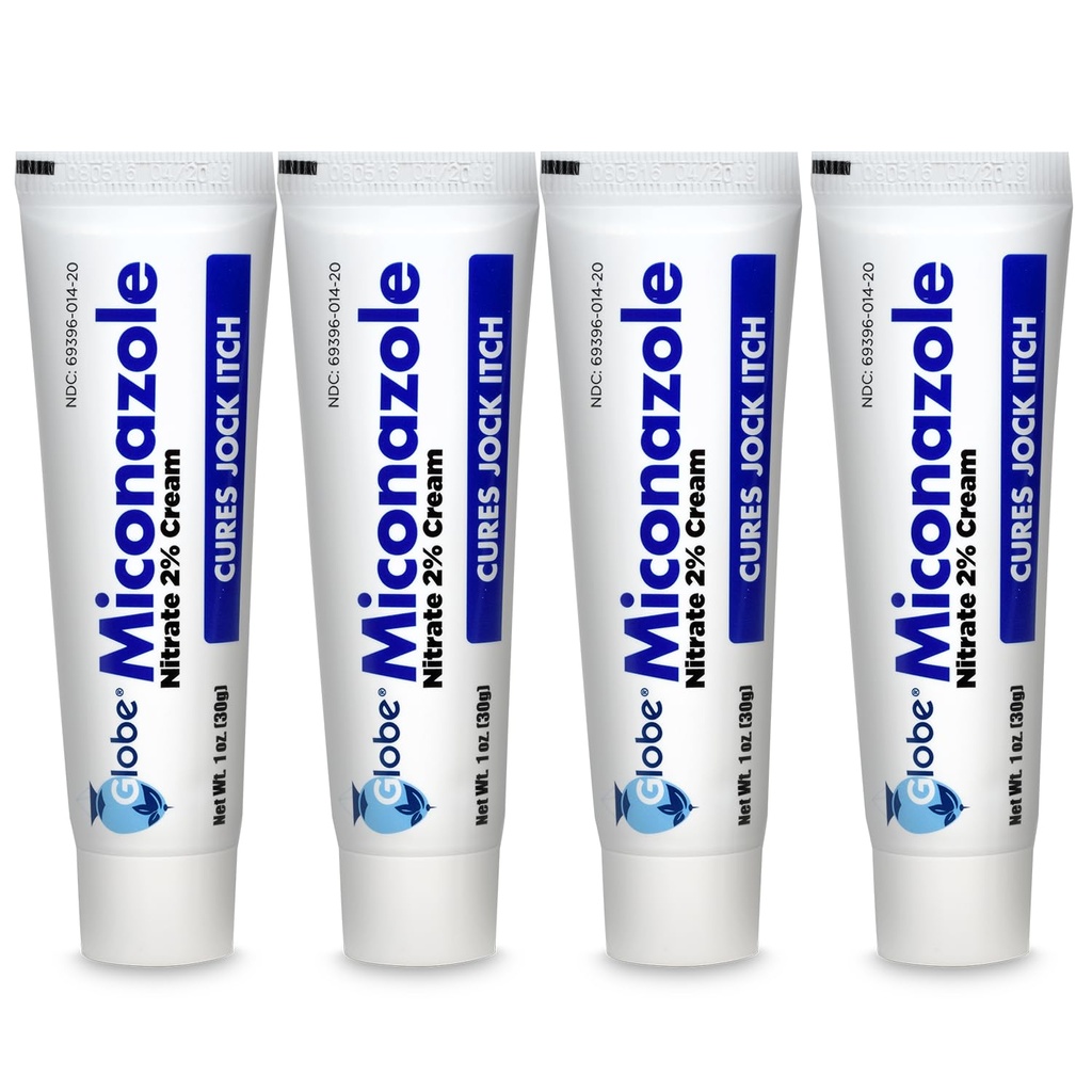 环球(4 Pack) Miconazole Nitrate 2% Antifungal Cream, Cures Most Athletes Foot, Jock Itch, Ringworm and More. 1 OZ Tube (英语).