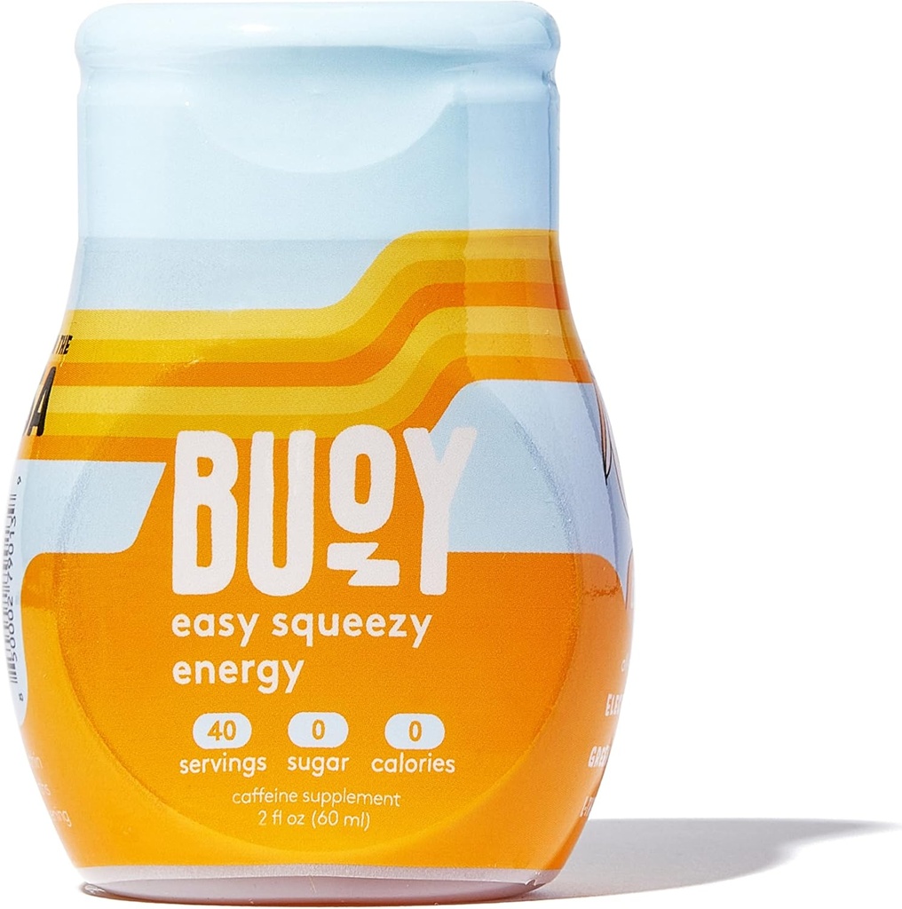 Buoy Energy Electrolyte Drops QQ 40 services QQ Cafeine from Green Tea Excution + L-Thenine + Jitter-Free Focus + Great for Tea, Shakes, Juice, & Beer → 你的每日水利和能源补充品
