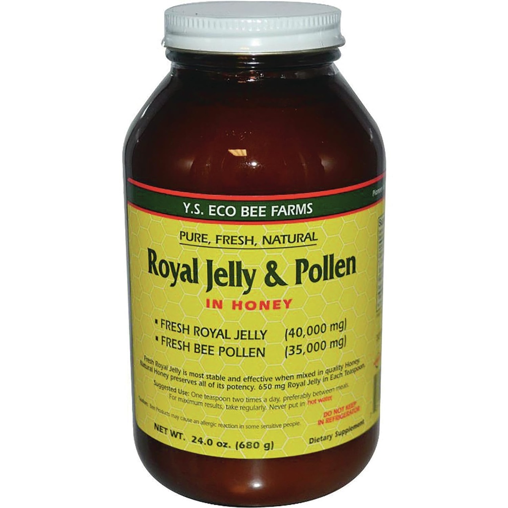 新鲜皇家Jelly + Bee Pollen, Honey Mix - 40000 mg YS 生态蜜蜂农场 24.0 oz.