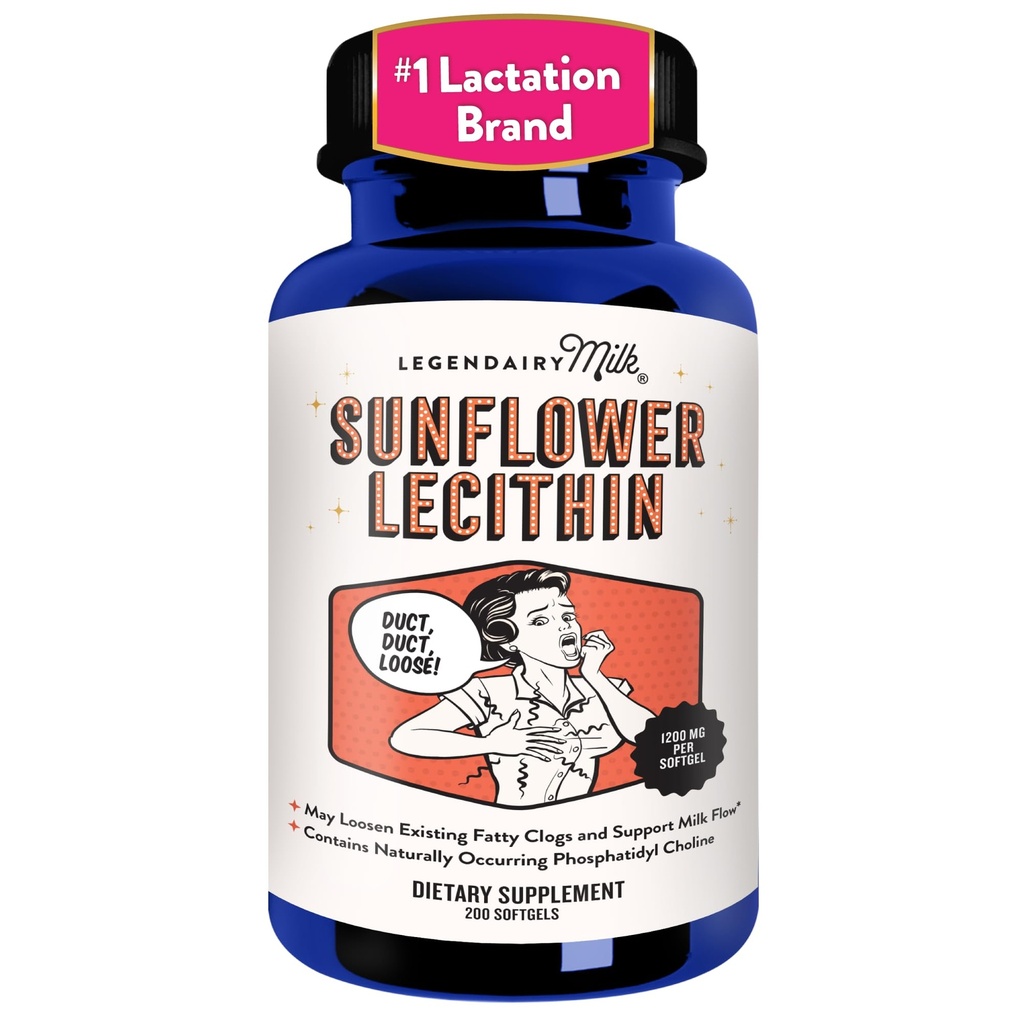 传说中的牛奶 向日葵 Lecithin 1200mg, 哺乳支持, 向日葵 Lecithin 补充 堵塞的牛奶 Ducts, 在美国制造, 200 软胶