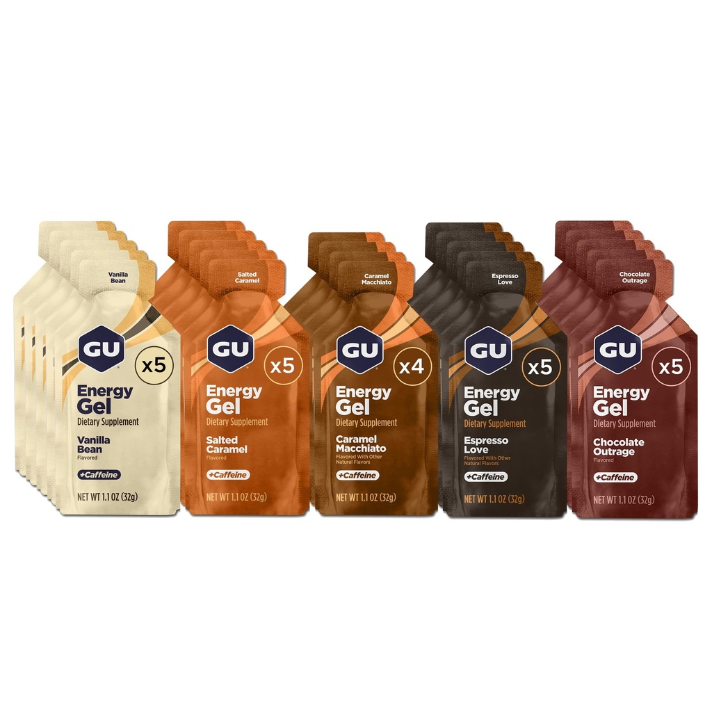 GU 能源 原生运动营养 能源 Gel, Vegan, Gluten-Free, Kosher, 和乳房免费 上路能源为任何工作, 24 年, 各种任性火焰