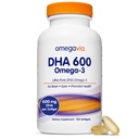 OmegaVia DHA 600 mg,超纯Omega-3 DHA 大脑和眼睛补充剂,DHA 妇女产前维生素,Burpless Fish Olega 3,IFOS测试,120软胶