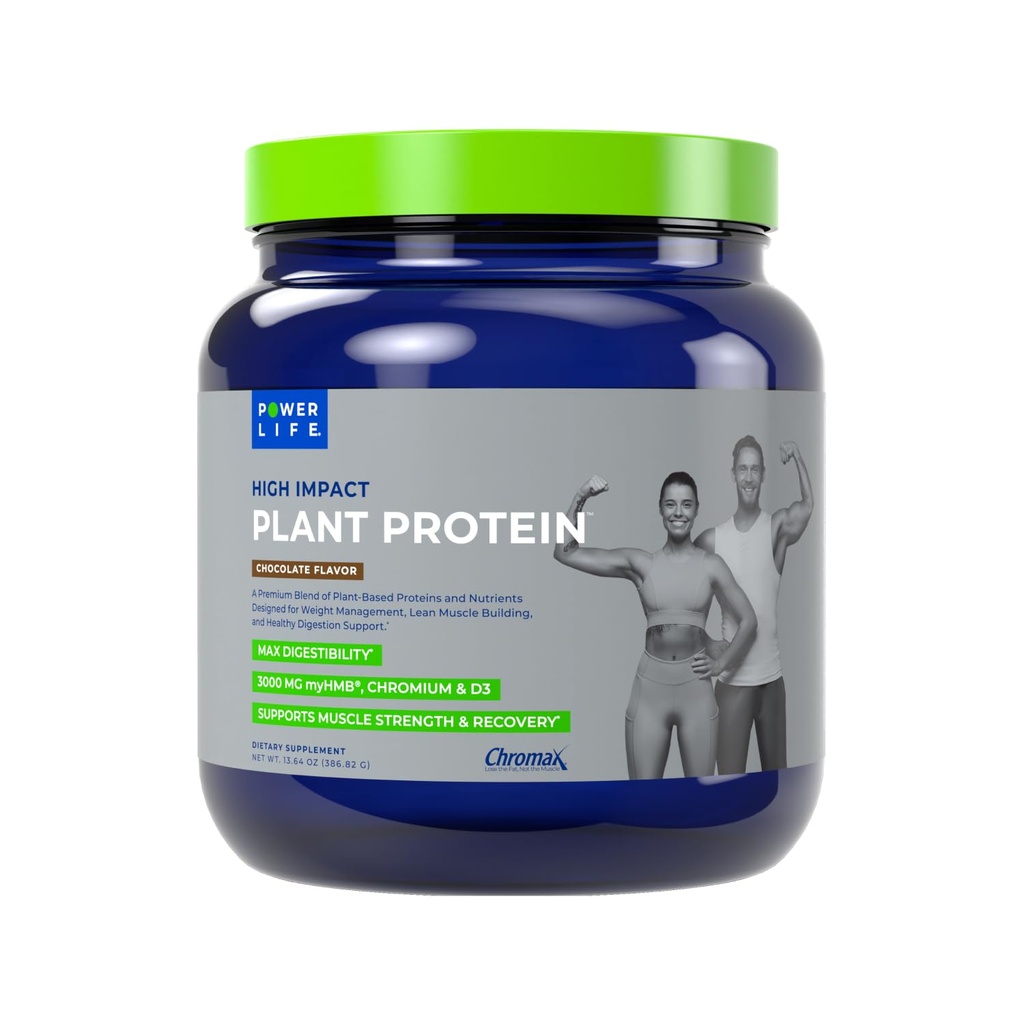 POWERLIFE 高影响植物蛋白粉,含HMB3000MG,植物基,无糖添加,Vegan,Keto 友好型,非GMO(焦油-新配方)