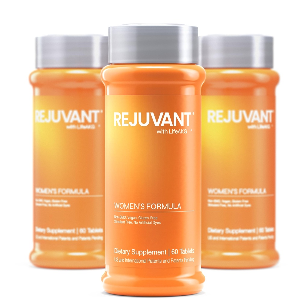Rejuvant Women的AKG长寿补充1000MG Ultra 98%纯度(Calcium Alpha-Ketoglutarate),专利的维生素富控释放公式支持细胞修复和生活质量,180片