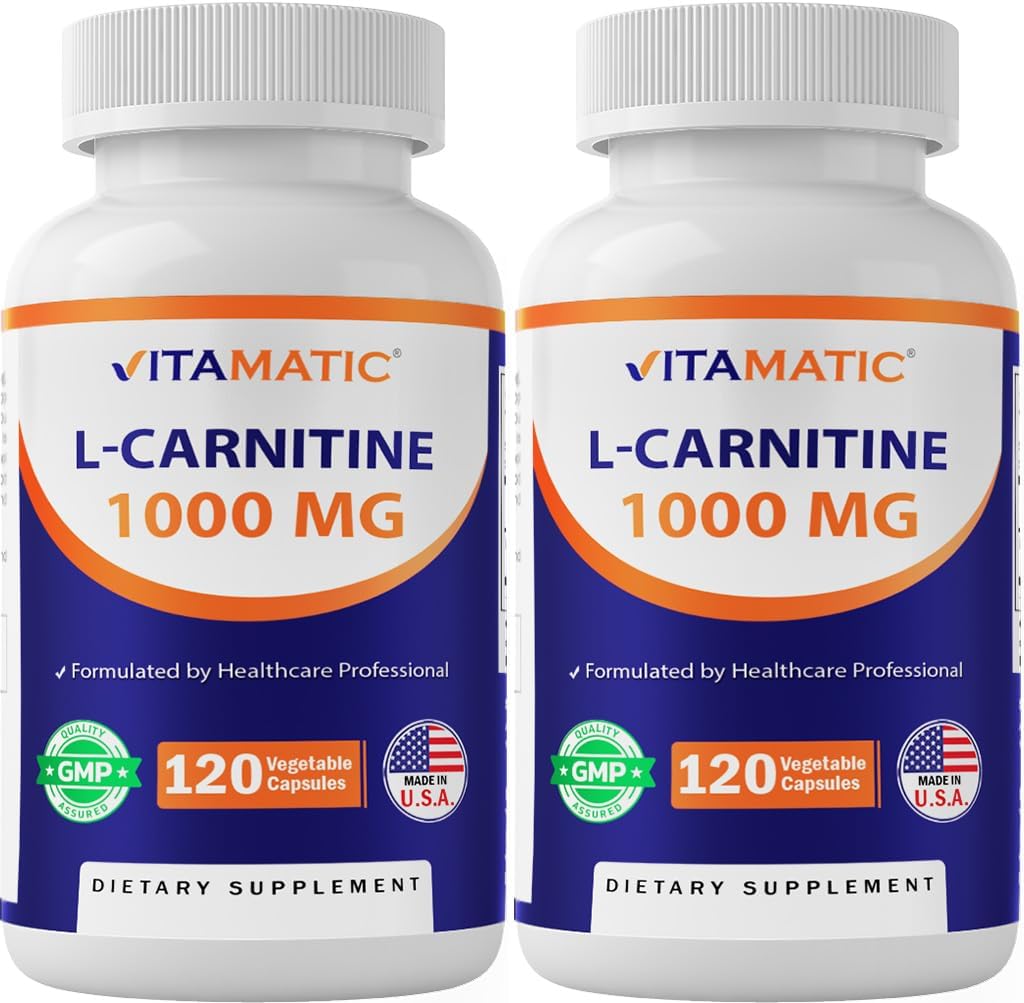 维生素L-Carnitine Fumaate 1000毫克 - 120 蔬菜罐头(2瓶)