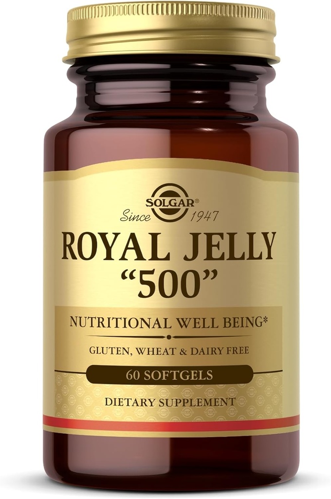 Solgar Royal Jelly "500" - 60 Softgels - Gluten Free, 奶制品自由 - 60 services - 60 services
