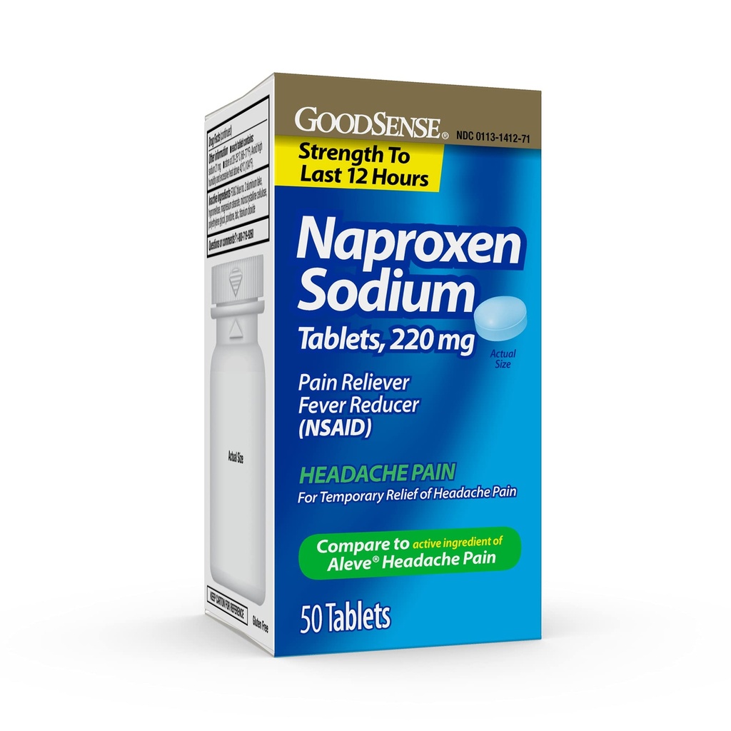 GoodSense Naproxen Sodium 平板电脑 220 Mg,头痛,蓝色,50 count